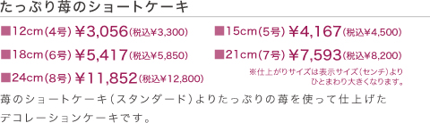 たっぷり苺のショートケーキ